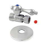 1/2-Inch Sweat x 3/8-Inch O.D. Comp Quarter-Turn Straight Shut-Off Valve with Flange