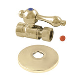 1/2-Inch Sweat x 3/8-Inch O.D. Comp Quarter-Turn Straight Shut-Off Valve with Flange