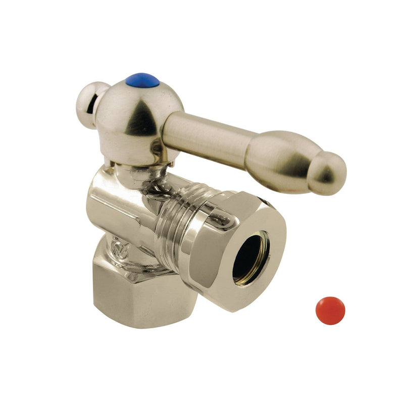 Vintage 1/2-Inch FIP x 1/2-Inch or 7/16-Inch Slip Joint Quarter-Turn Angle Shut-Off Valve