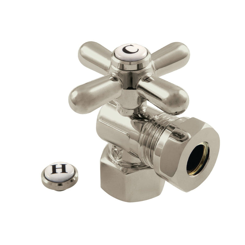Vintage 1/2-Inch FIP x 1/2-Inch or 7/16-Inch Slip Joint Quarter-Turn Angle Shut-Off Valve