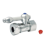 Vintage 1/2-Inch FIP x 1/2-Inch or 7/16-Inch Slip Joint Quarter-Turn Straight Shut-Off Valve