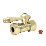 Vintage 1/2-Inch FIP x 1/2-Inch or 7/16-Inch Slip Joint Quarter-Turn Straight Shut-Off Valve