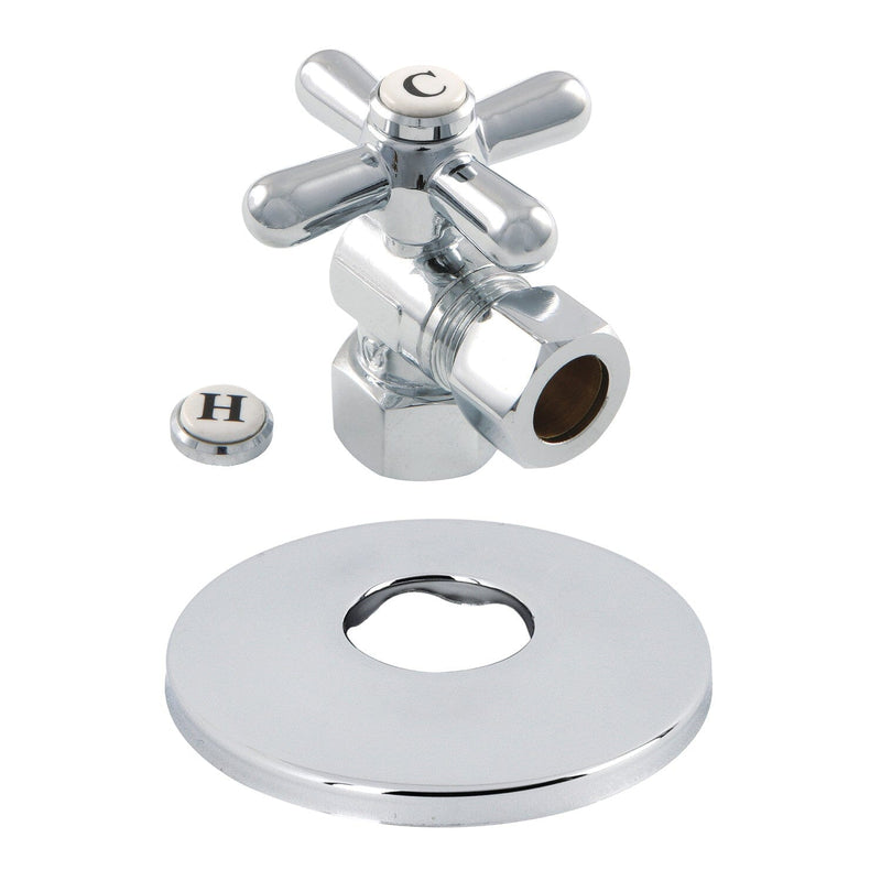 1/2-Inch FIP x 1/2-Inch O.D. Comp Quarter-Turn Angle Shut-Off Valve with Flange