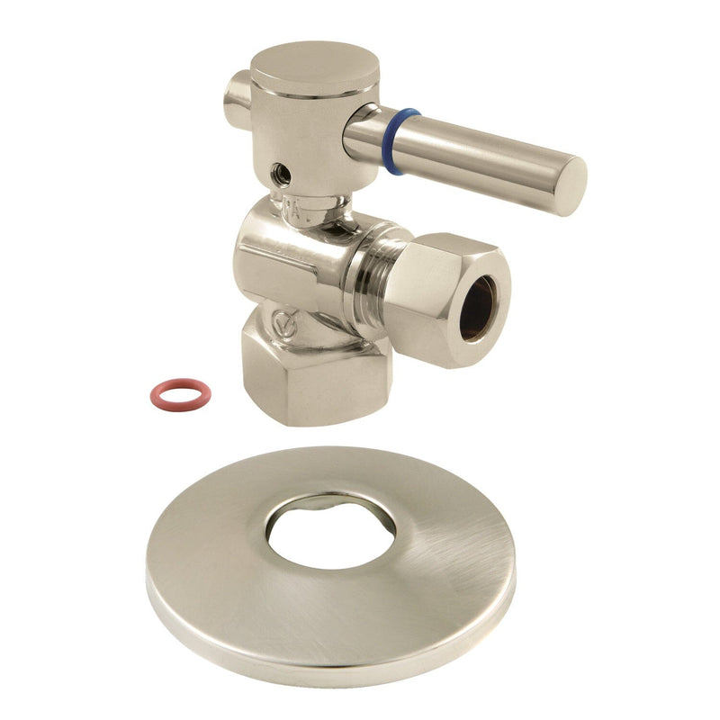 1/2-Inch FIP x 1/2-Inch O.D. Comp Quarter-Turn Angle Shut-Off Valve with Flange