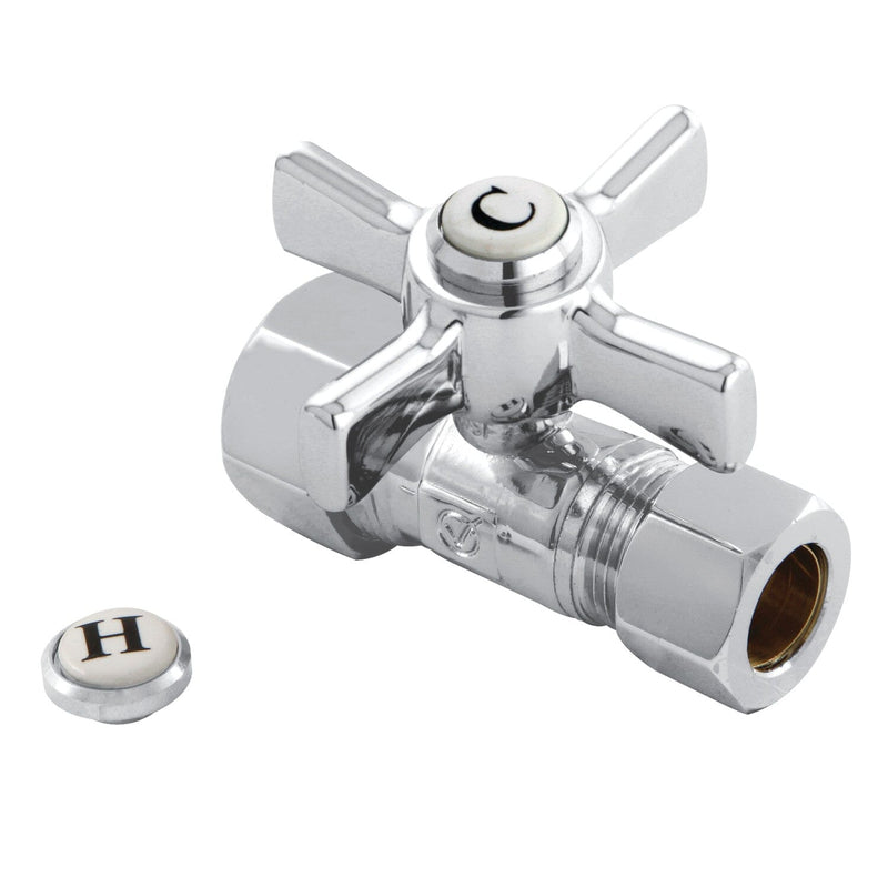 Millennium 5/8-Inch O.D. Comp x 1/2-Inch O.D. Comp Quarter-Turn Straight Shut-Off Valve