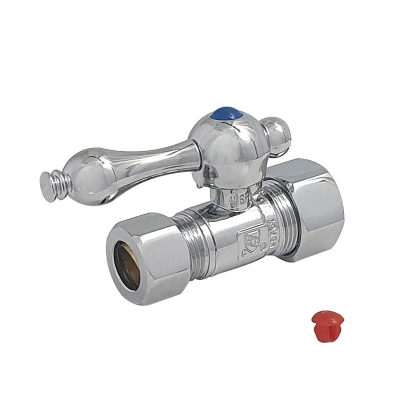 Vintage 5/8-Inch O.D. Comp x 1/2-Inch O.D. Comp Quarter-Turn Straight Shut-Off Valve