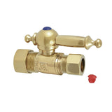 Vintage 5/8-Inch O.D. Comp x 1/2-Inch O.D. Comp Quarter-Turn Straight Shut-Off Valve