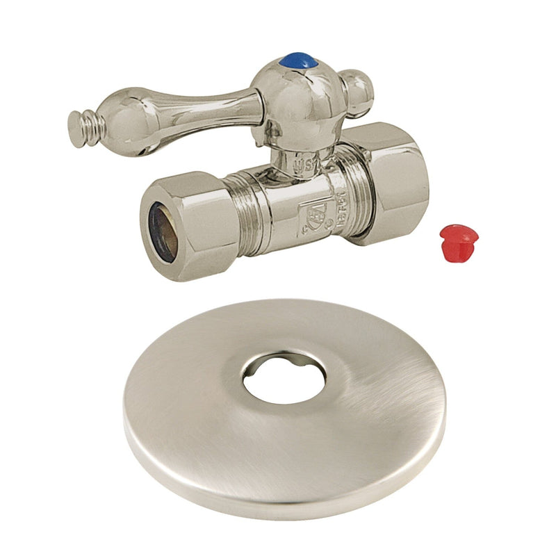 5/8-Inch O.D. Comp x 1/2-Inch O.D. Comp Quarter-Turn Straight Shut-Off Valve with Flange
