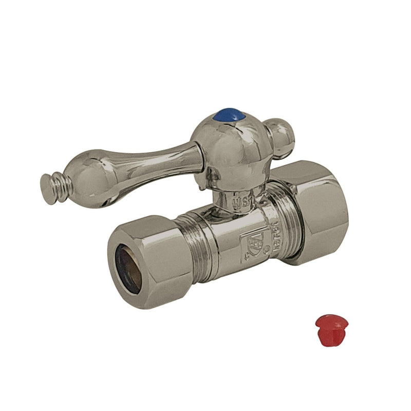 Vintage 5/8-Inch O.D. Comp x 1/2-Inch O.D. Comp Quarter-Turn Straight Shut-Off Valve