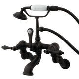 Vintage Three-Handle 2-Hole Tub Wall Mount Clawfoot Tub Faucet with Hand Shower