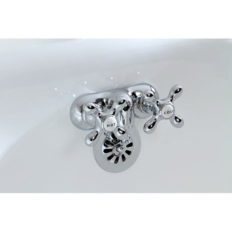 Vintage Two-Handle 2-Hole Tub Wall Mount Clawfoot Tub Faucet