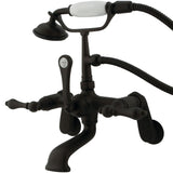 Vintage Three-Handle 2-Hole Tub Wall Mount Clawfoot Tub Faucet with Hand Shower