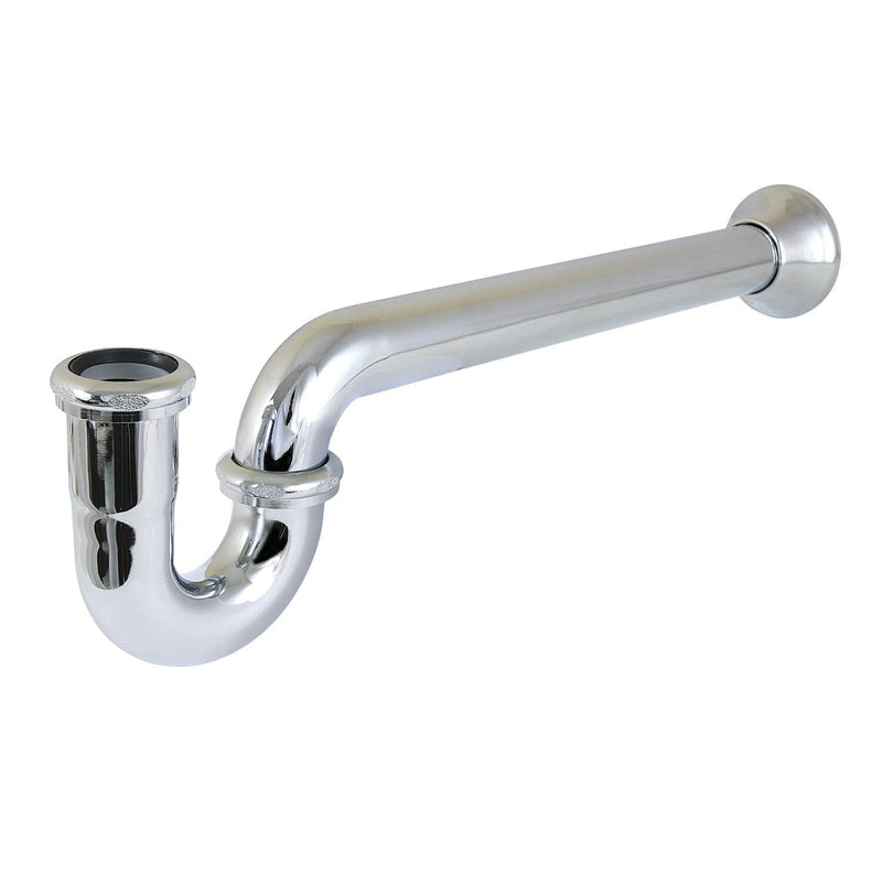 Vintage 1-1/4 (or 1-1/2) x 1-1/2 Inch Decor P-Trap with Bell Flange, 19 Inch Length, 18 Gauge