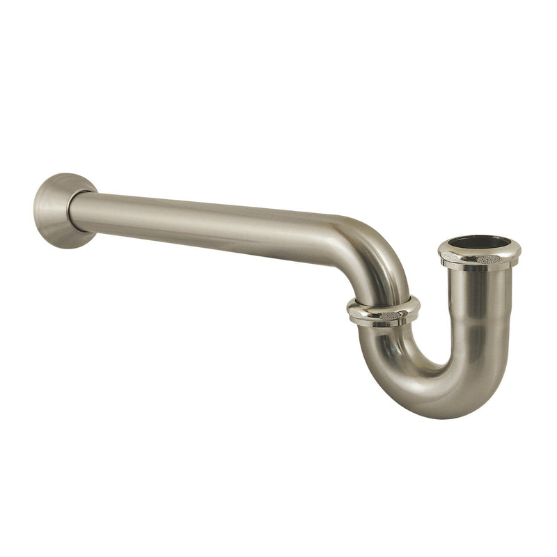 Vintage 1-1/4 (or 1-1/2) x 1-1/2 Inch Decor P-Trap with Bell Flange, 19 Inch Length, 18 Gauge