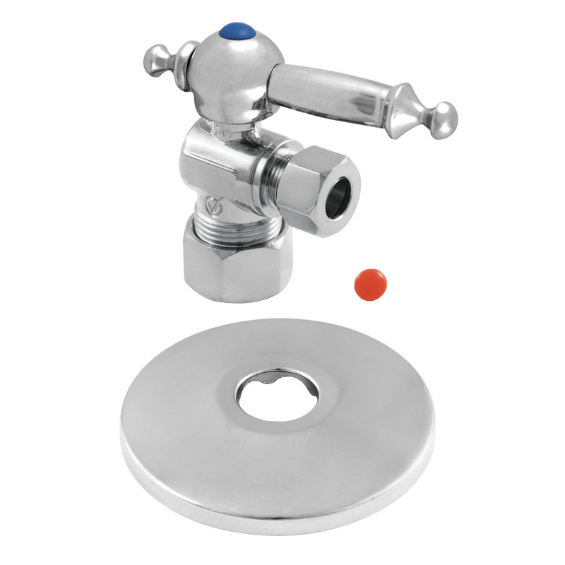 5/8-Inch O.D. Comp x 3/8-Inch O.D. Comp Quarter-Turn Angle Shut-Off Valve with Flange