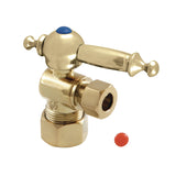 Vintage 5/8-Inch O.D. Comp x 3/8-Inch O.D. Comp Quarter-Turn Angle Shut-Off Valve