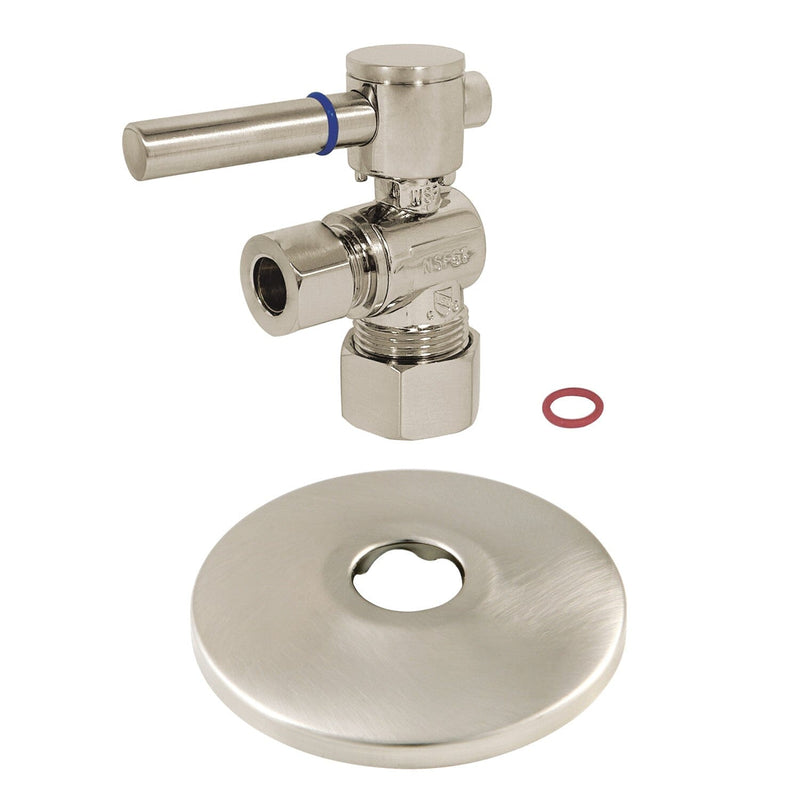 5/8-Inch O.D. Comp x 3/8-Inch O.D. Comp Quarter-Turn Angle Shut-Off Valve with Flange
