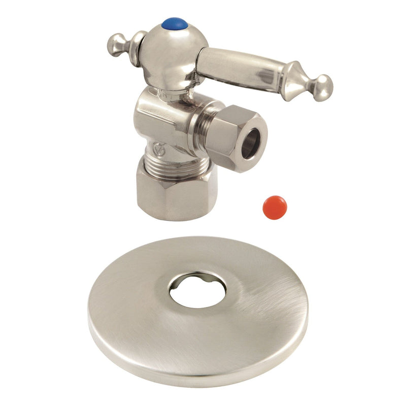 5/8-Inch O.D. Comp x 3/8-Inch O.D. Comp Quarter-Turn Angle Shut-Off Valve with Flange
