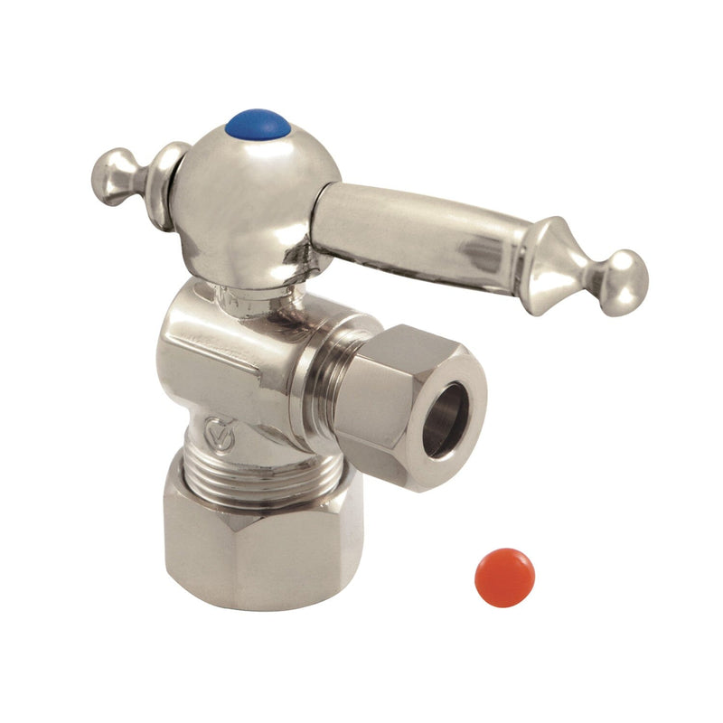 Vintage 5/8-Inch O.D. Comp x 3/8-Inch O.D. Comp Quarter-Turn Angle Shut-Off Valve