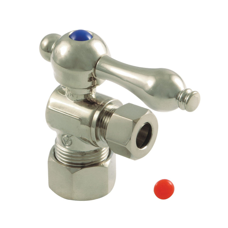 Vintage 5/8-Inch O.D. Comp x 3/8-Inch O.D. Comp Quarter-Turn Angle Shut-Off Valve