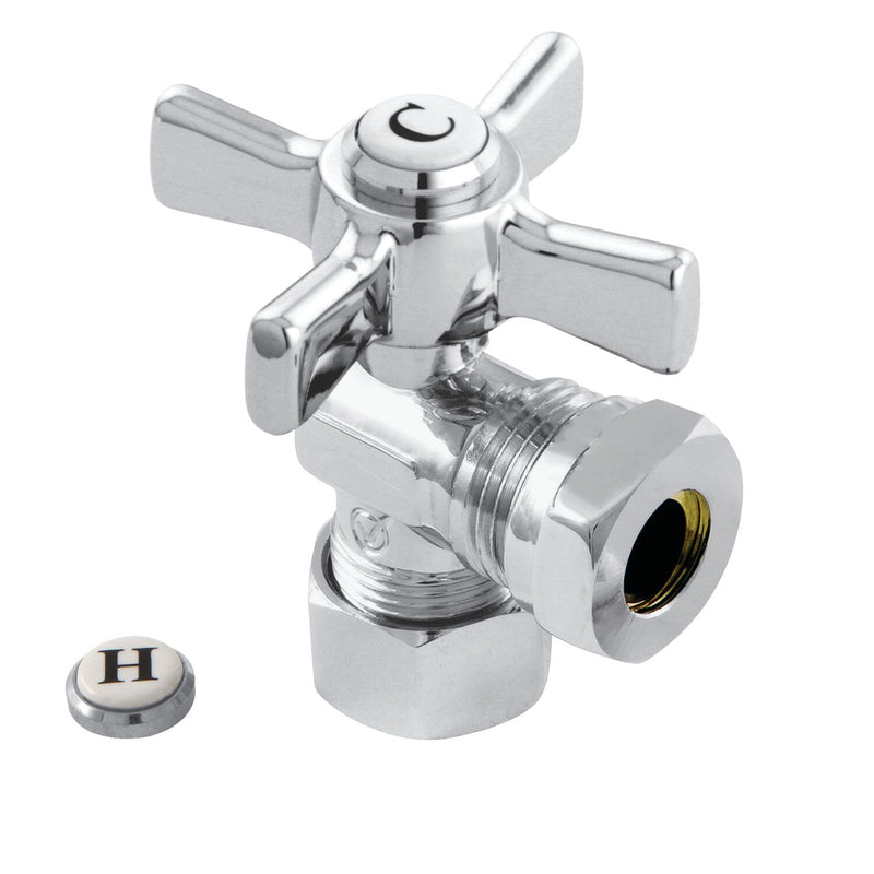Millennium 5/8-Inch O.D. Comp x 1/2-Inch or 7/16-Inch Slip Joint Quarter-Turn Angle Shut-Off Valve