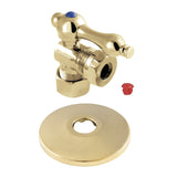 5/8-Inch O.D. Comp x 1/2-Inch or 7/16-Inch Slip Joint Quarter-Turn Angle Shut-Off Valve with Flange