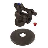 5/8-Inch O.D. Comp x 1/2-Inch or 7/16-Inch Slip Joint Quarter-Turn Angle Shut-Off Valve with Flange