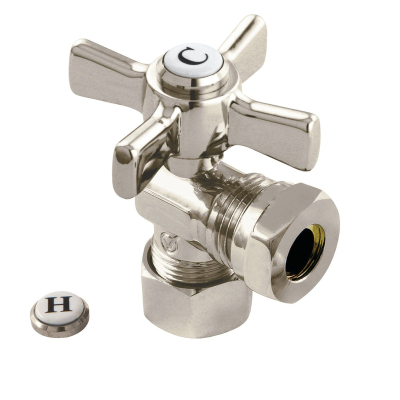 Millennium 5/8-Inch O.D. Comp x 1/2-Inch or 7/16-Inch Slip Joint Quarter-Turn Angle Shut-Off Valve