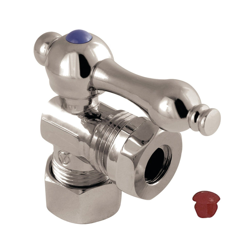 Vintage 5/8-Inch O.D. Comp x 1/2-Inch or 7/16-Inch Slip Joint Quarter-Turn Angle Shut-Off Valve