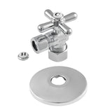 5/8-Inch O.D. Comp x 1/2-Inch O.D. Comp Quarter-Turn Angle Shut-Off Valve with Flange