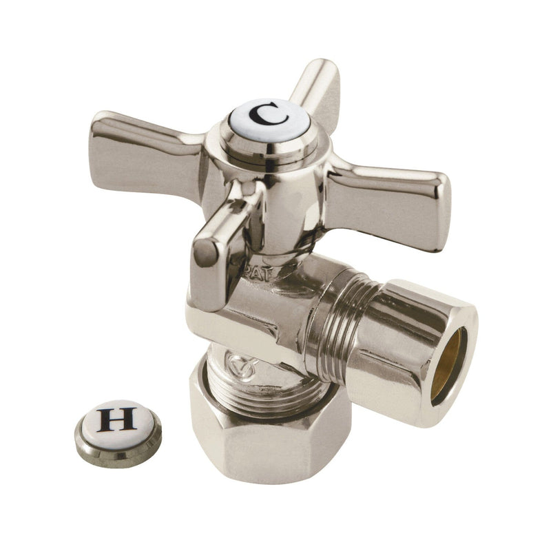 Millennium 5/8-Inch O.D. Comp x 1/2-Inch O.D. Comp Quarter-Turn Angle Shut-Off Valve