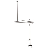 Vintage Four-Handle 2-Hole Tub Wall Mount Clawfoot Tub Faucet with Shower Enclosure