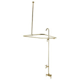 Vintage Four-Handle 2-Hole Tub Wall Mount Clawfoot Tub Faucet with Shower Enclosure