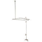 Vintage Four-Handle 2-Hole Tub Wall Mount Clawfoot Tub Faucet with Shower Enclosure