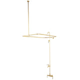 Vintage Three-Handle 2-Hole Tub Wall Mount Clawfoot Tub Faucet with Shower Enclosure