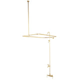 Vintage Three-Handle 2-Hole Tub Wall Mount Clawfoot Tub Faucet with Shower Enclosure