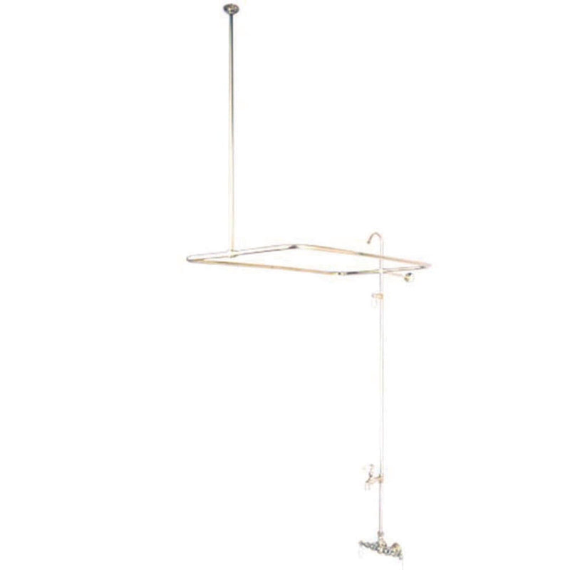 Vintage Three-Handle 2-Hole Tub Wall Mount Clawfoot Tub Faucet with Shower Enclosure