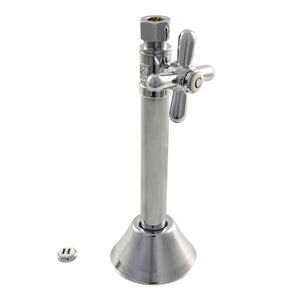 Vintage 1/2-Inch Sweat x 3/8-Inch O.D. Comp Straight Shut-Off Valve with 5-Inch Extension