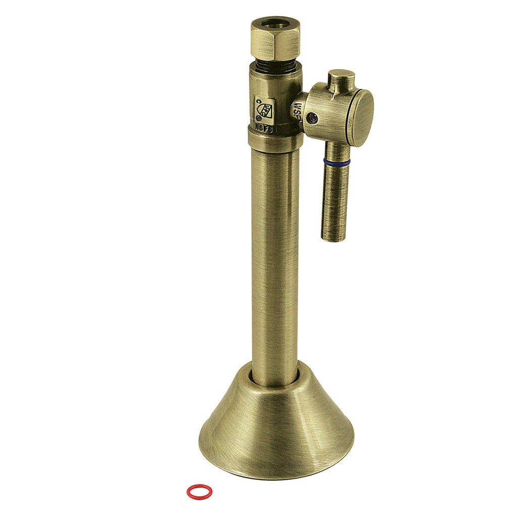 Vintage 1/2-Inch Sweat x 3/8-Inch OD Comp Quarter-Turn Straight Stop Valve with 5-Inch Extension