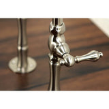 Vintage Three-Handle 2-Hole Freestanding Clawfoot Tub Faucet Package with Supply Line and Stop Valve