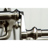 Vintage Three-Handle 2-Hole Freestanding Clawfoot Tub Faucet Package with Supply Line and Stop Valve