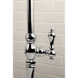 Vintage Three-Handle 2-Hole Freestanding Clawfoot Tub Faucet Package with Supply Line and Stop Valve