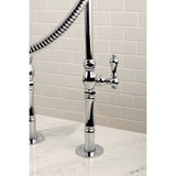 Vintage Three-Handle 2-Hole Freestanding Clawfoot Tub Faucet Package with Supply Line and Stop Valve