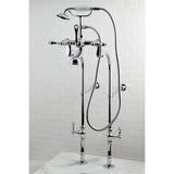 Vintage Three-Handle 2-Hole Freestanding Clawfoot Tub Faucet Package with Supply Line and Stop Valve
