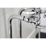 Kingston Three-Handle 2-Hole Freestanding Clawfoot Tub Faucet Package with Supply Line and Stop Valve