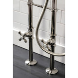 Kingston Three-Handle 2-Hole Freestanding Clawfoot Tub Faucet Package with Supply Line and Stop Valve