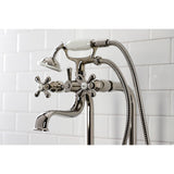 Kingston Three-Handle 2-Hole Freestanding Clawfoot Tub Faucet Package with Supply Line and Stop Valve