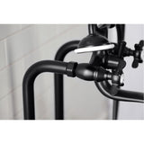 Essex Three-Handle 2-Hole Freestanding Clawfoot Tub Faucet Package with Supply Line and Stop Valve