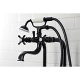Essex Three-Handle 2-Hole Freestanding Clawfoot Tub Faucet Package with Supply Line and Stop Valve