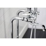 Essex Three-Handle 2-Hole Freestanding Clawfoot Tub Faucet Package with Supply Line and Stop Valve